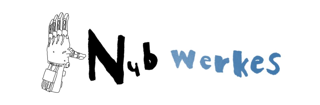 A logo for 3D printed hands by Nub Werkes