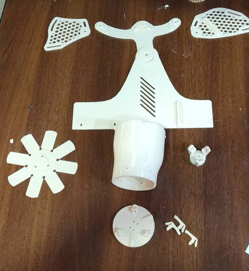 The unassembled 3D printed NIOP 'XO-Shoulder' device