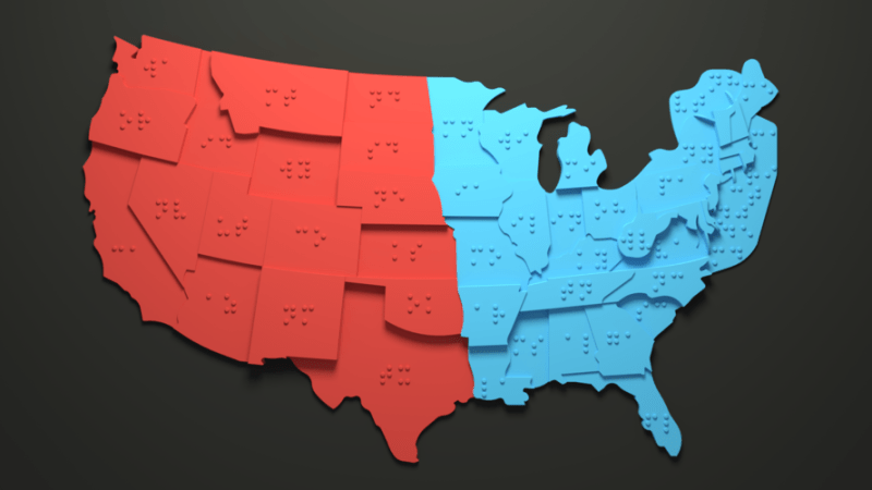 A 3D printed map of the USA with Braille for the visually impaired
